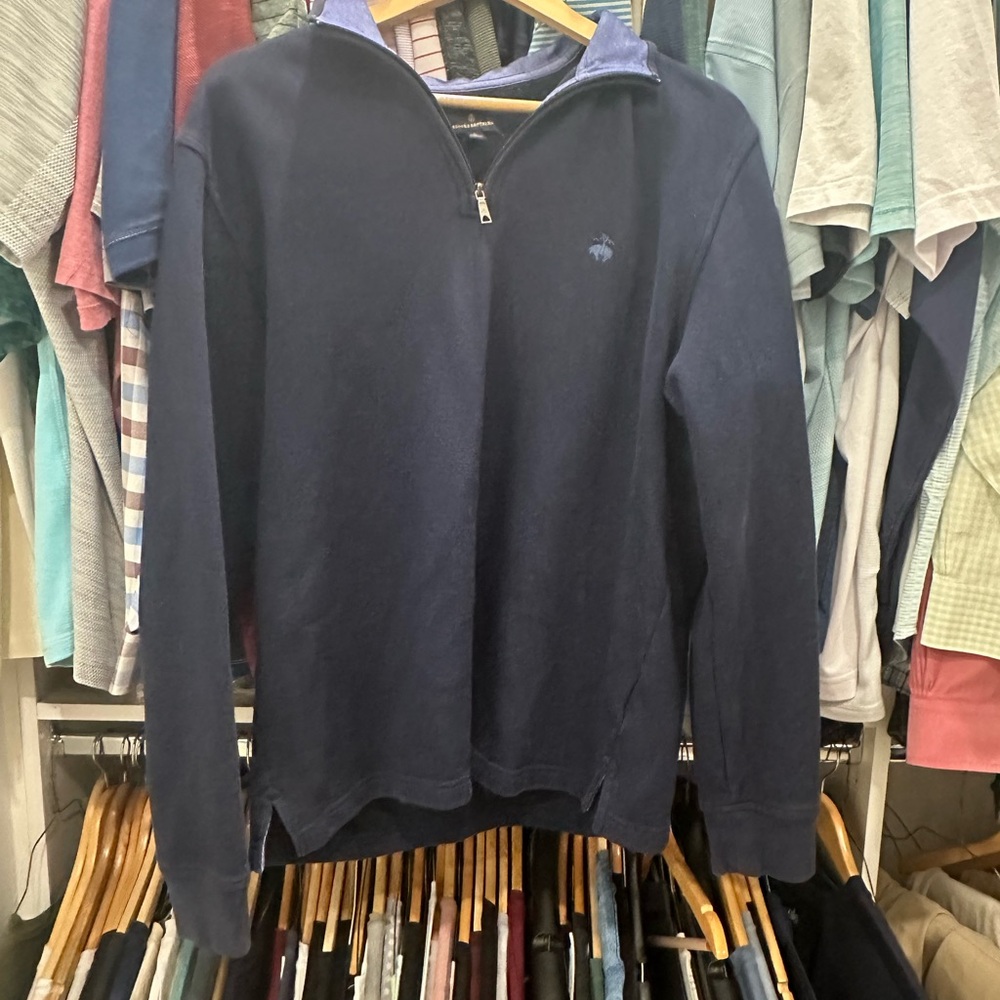 Brooks Brothers Blue Zip Up Sweater